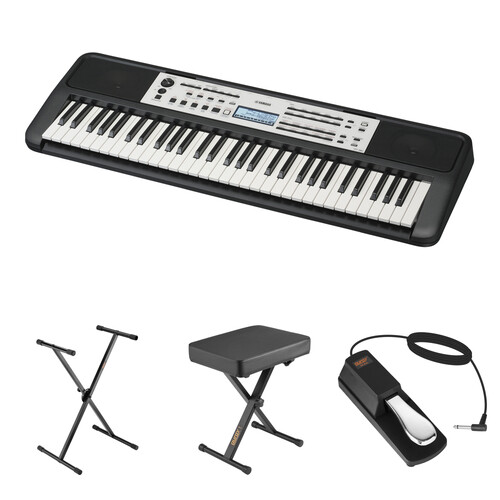Yamaha YPT-380 61-Key Touch-Sensitive Portable Keyboard with Accessories Kit