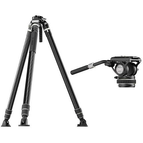 YC Onion Pineta Lite Tripod with Rubber Feet & FH75S Fluid Head