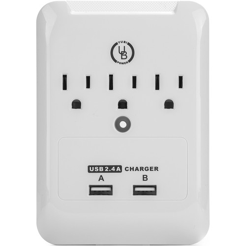 Yubi Power V-Socket Wall Charging Station with 3 Outlets and 2 USB Ports