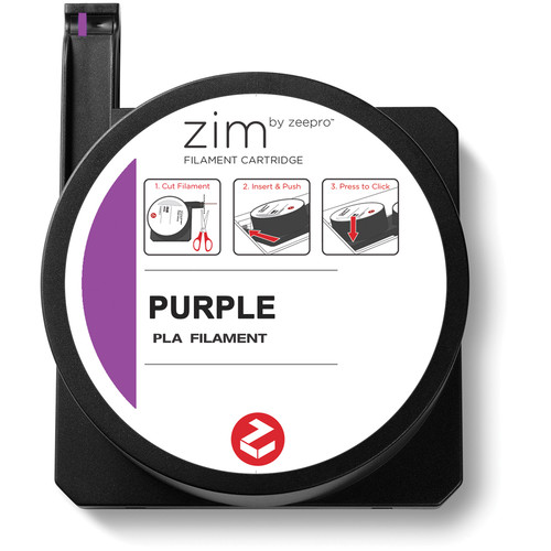 Zeepro zim PLA Filament Cartridge (0.6 lb, Purple)