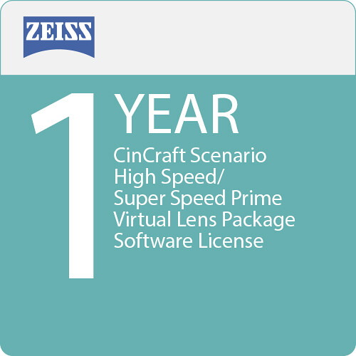 ZEISS CinCraft Scenario High Speed/Super Speed Prime Virtual Lens Package Software License (1-Year)