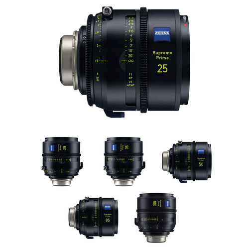 ZEISS Supreme Prime 6 Lens Kit of 25, 29, 35, 50, 85, 100mm (Meters, PL Mount)