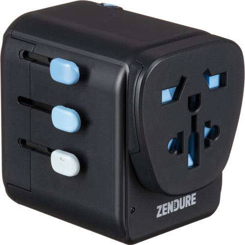 ZENDURE Passport Pro World Travel Adapter with Grounding & Power Delivery (Black)