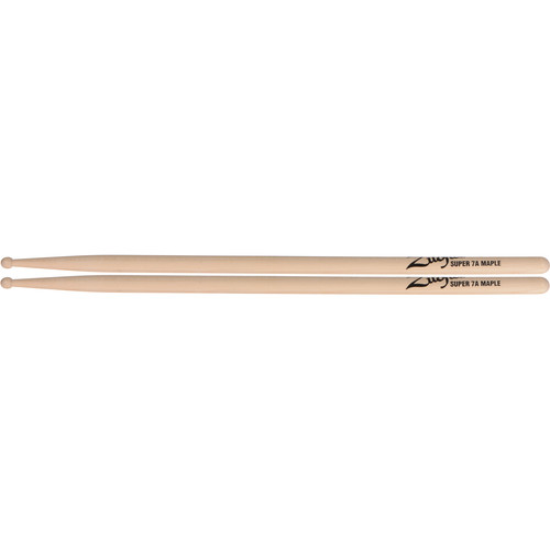 Zildjian Super 7A Maple Drumsticks with Wood Round Tips (16", Natural, 1 Pair)