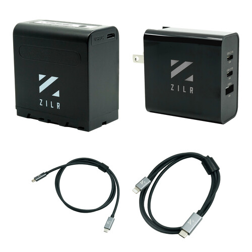 ZILR NP-F970 Battery with USB Port, Charger, and Cable Kit