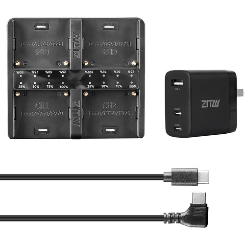 ZITAY Smart NP-F Battery Quad Charger Kit with PD Adapter