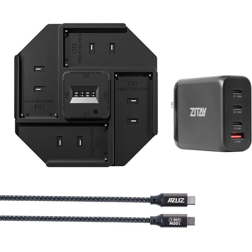 ZITAY High-Power NP-F Fast Quad Charger Kit