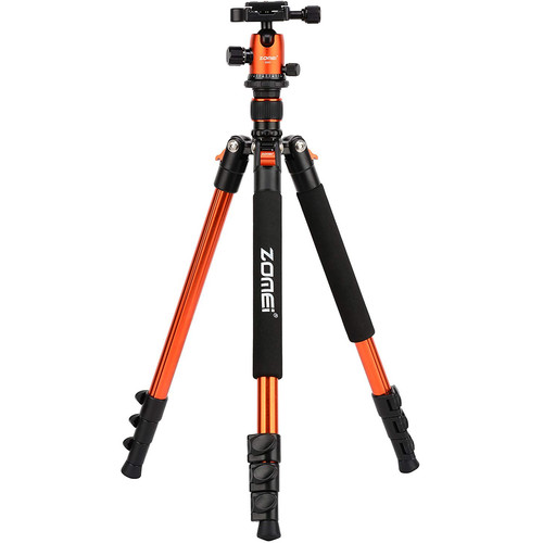 ZOMEi Q555 Lightweight Compact Aluminum Portable Travel Tripod (Orange)