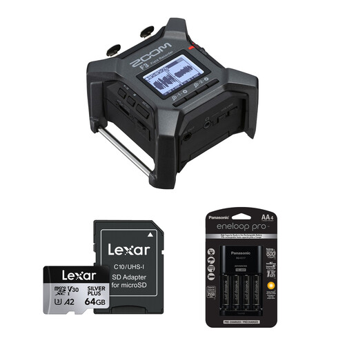 Zoom F3 2-Input / 2-Track Portable Field Recorder Essentials Kit