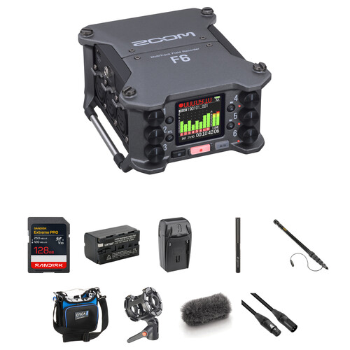 Zoom F6 6-Input / 14-Track Multitrack Field Recorder with Booming Kit