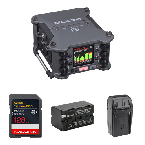 Zoom F6 6-Input / 14-Track Multitrack Field Recorder with Essentials Kit