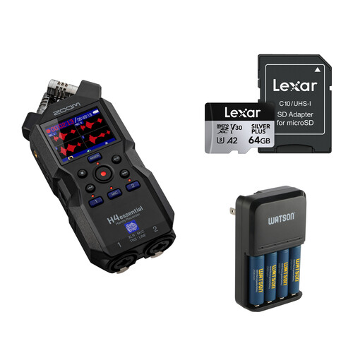 Zoom H4essential 4-Track 32-Bit Float Portable Audio Recorder with Essentials Kit
