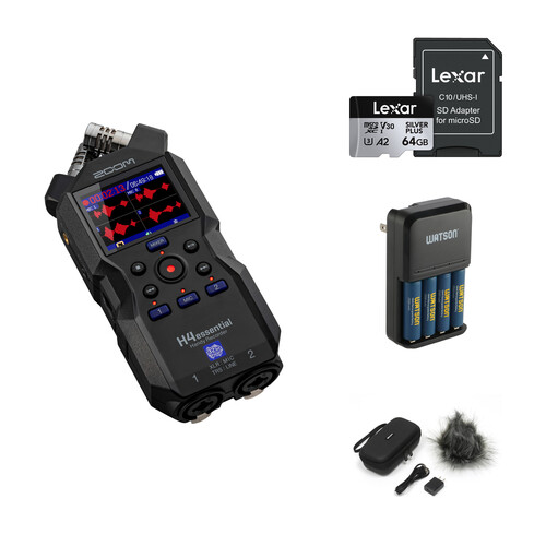Zoom H4essential 4-Track 32-Bit Float Portable Audio Recorder with Deluxe Kit