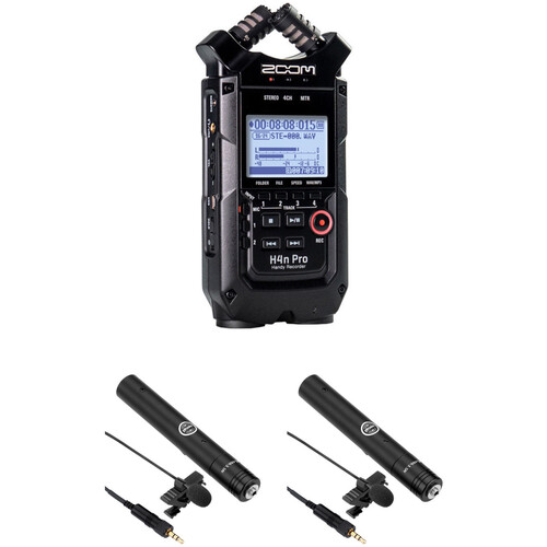 Zoom H4n Pro 2-Person Interview Kit with Lav Mics (Black)