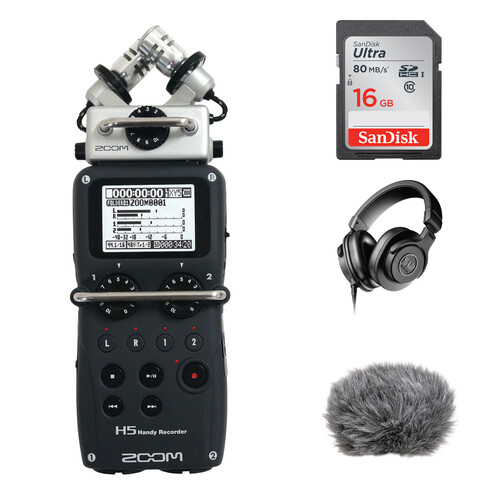 Zoom H5 Handy Recorder, Headphones, and Accessories Kit B&H