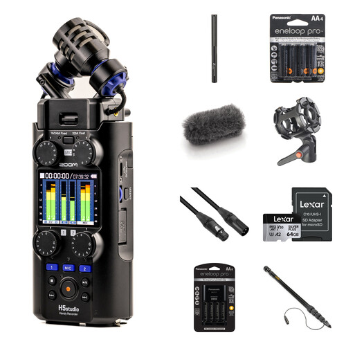 Zoom H5studio 4-Track Handy Recorder with 32-Bit Float Recording and Booming Kit