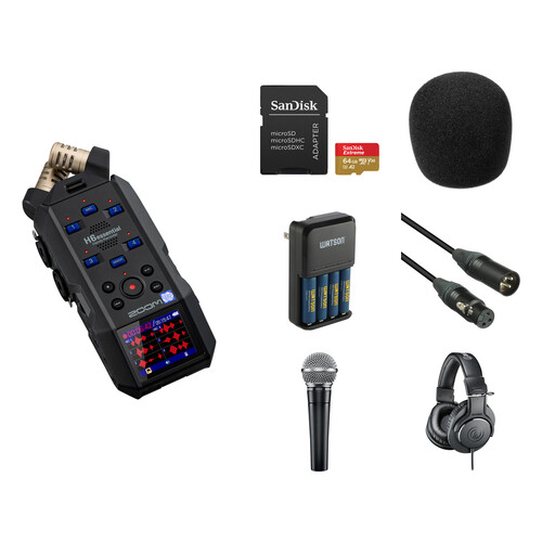 Zoom H6essential 6-Track 32-Bit Float Portable Audio Recorder with 1-Person Podcasting Kit