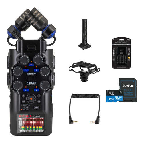 Zoom H6studio 6-Track Handy Recorder with 32-Bit Float Recording and On-Camera Kit