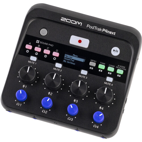 Zoom PodTrak P4next Portable Multitrack Podcast Recorder ZP4NEXT