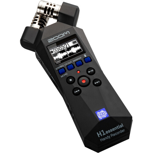 Zoom H1essential 2-Track 32-Bit Float Portable Audio Recorder (Black)