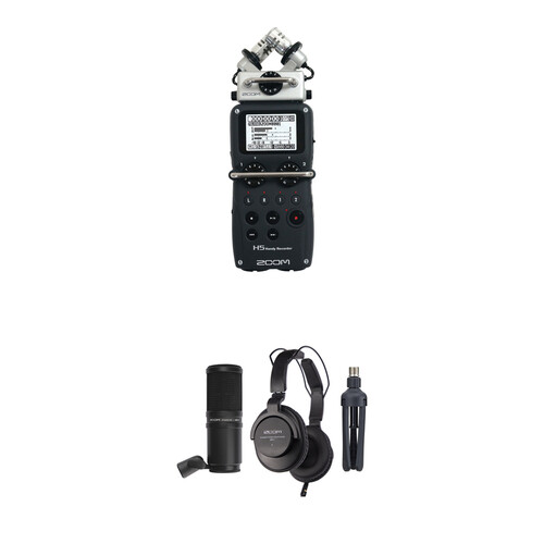 Zoom H5 Podcast Mic Kit with Handy Recorder, Mic, Headphones & Stand