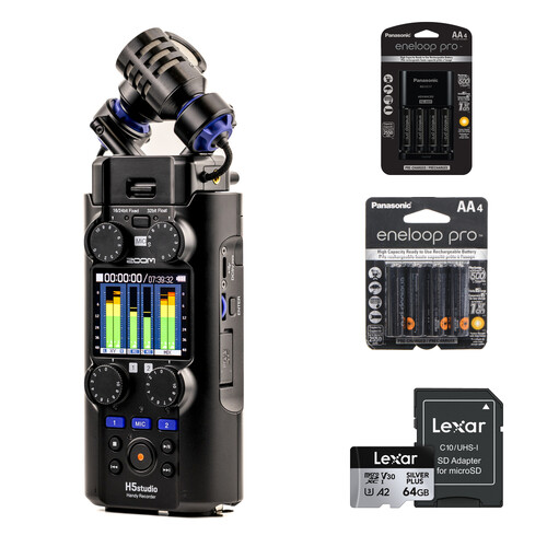 Zoom H5studio 4-Track Handy Recorder with 32-Bit Float Recording and Essentials Kit