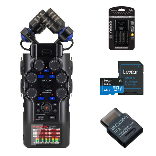 Zoom H6studio 6-Track Handy Recorder with 32-Bit Float Recording and Essentials Kit