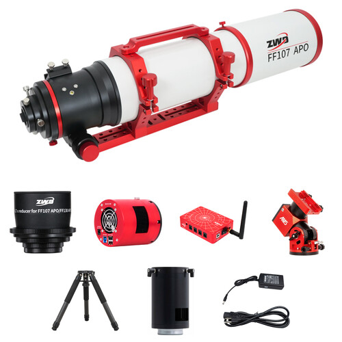 ZWO FF107 Telescope with 26MP Astronomical Camera, GoTo Mount & Tripod Kit
