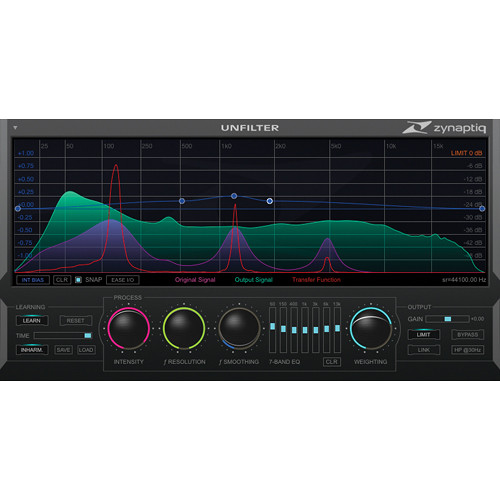 Zynaptiq UNFILTER - Adaptive Tonal Contour Linearization Plug-In (Download)