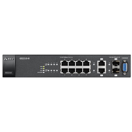ZyXEL GS2210 Series 8-Port Gigabit Managed Switch GS2210-8 B&H