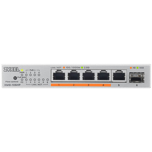 ZyXEL XMG-105HP 5-Port 2.5G PoE++ Compliant Unmanaged Network Switch