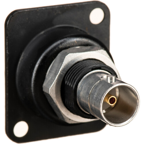 Isolated BNC Chassis Connector in D-Shape Housing (Black Chrome)