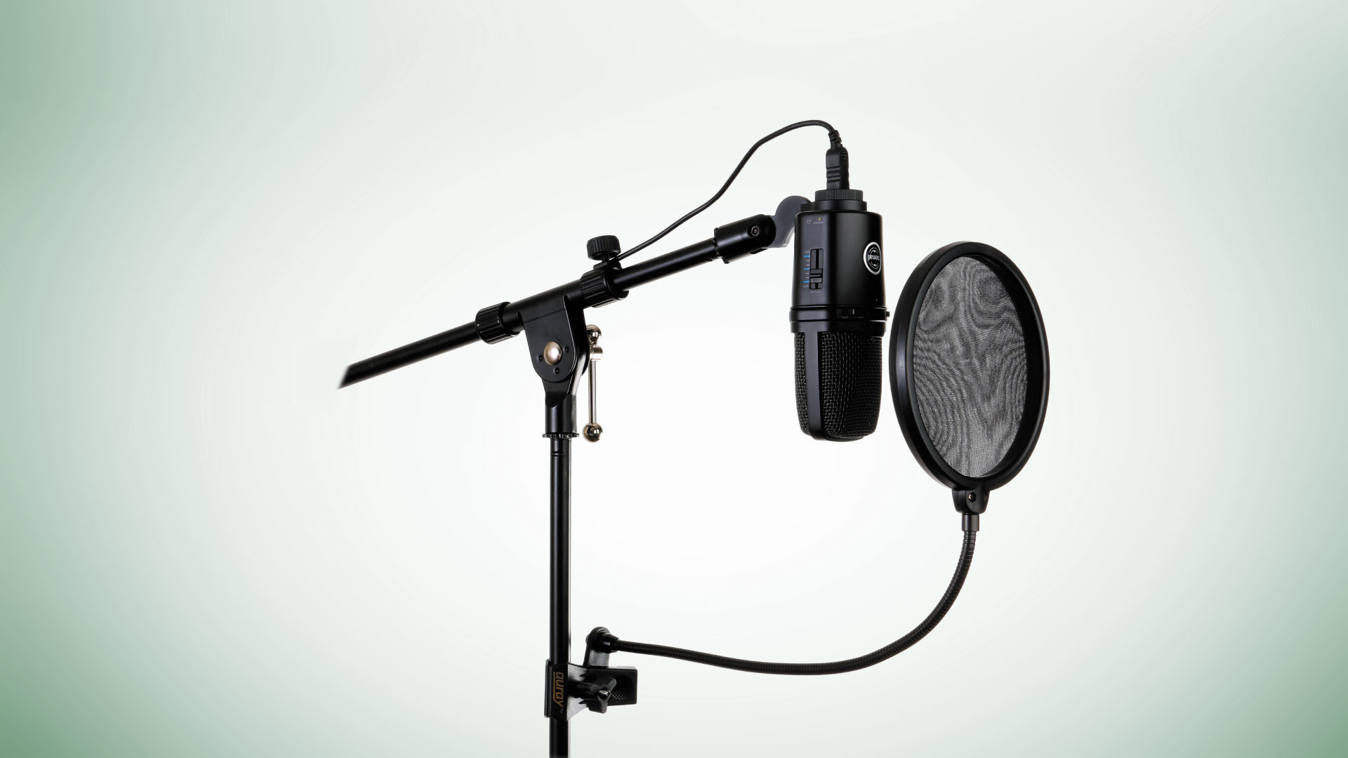 Auray PFSS-55 Pop Filter with Gooseneck with Spring-Loaded Desktop Clamp Auray PFSS-55 Pop Filter with Gooseneck with Spring-Loaded Desktop Clamp