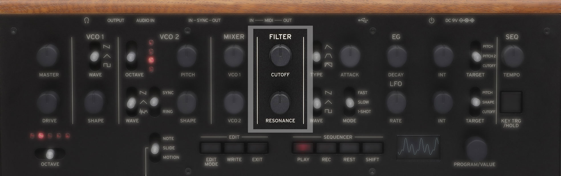 Filter via Korg Monologue Filter via Korg Monologue