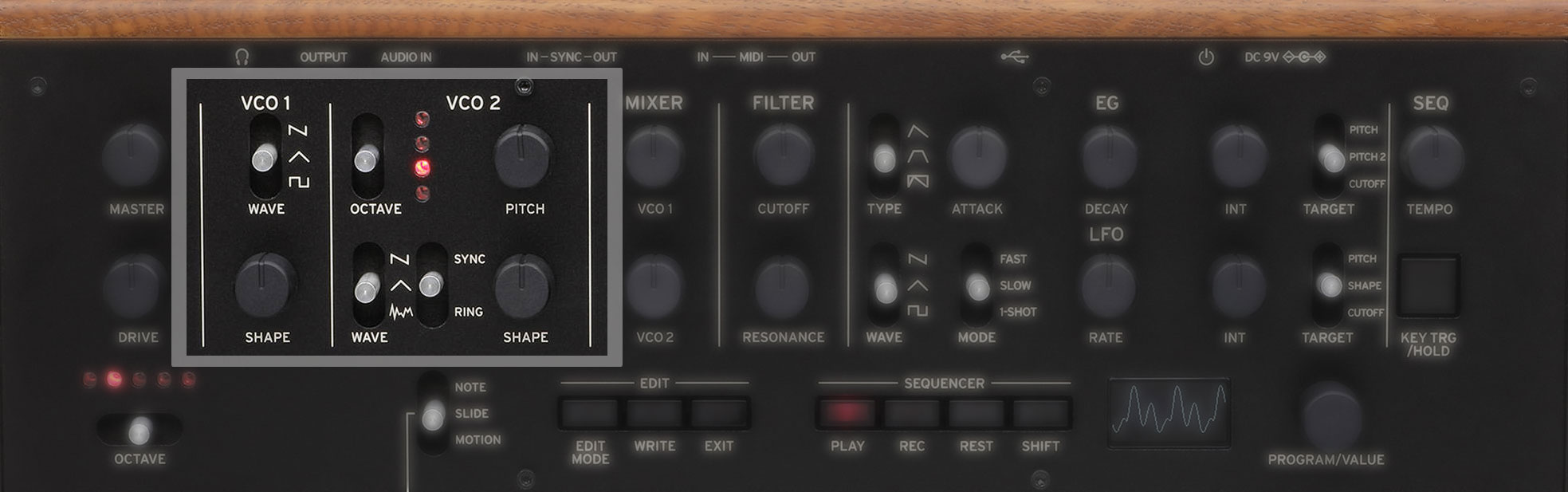 VCO via Korg Monologue VCO via Korg Monologue