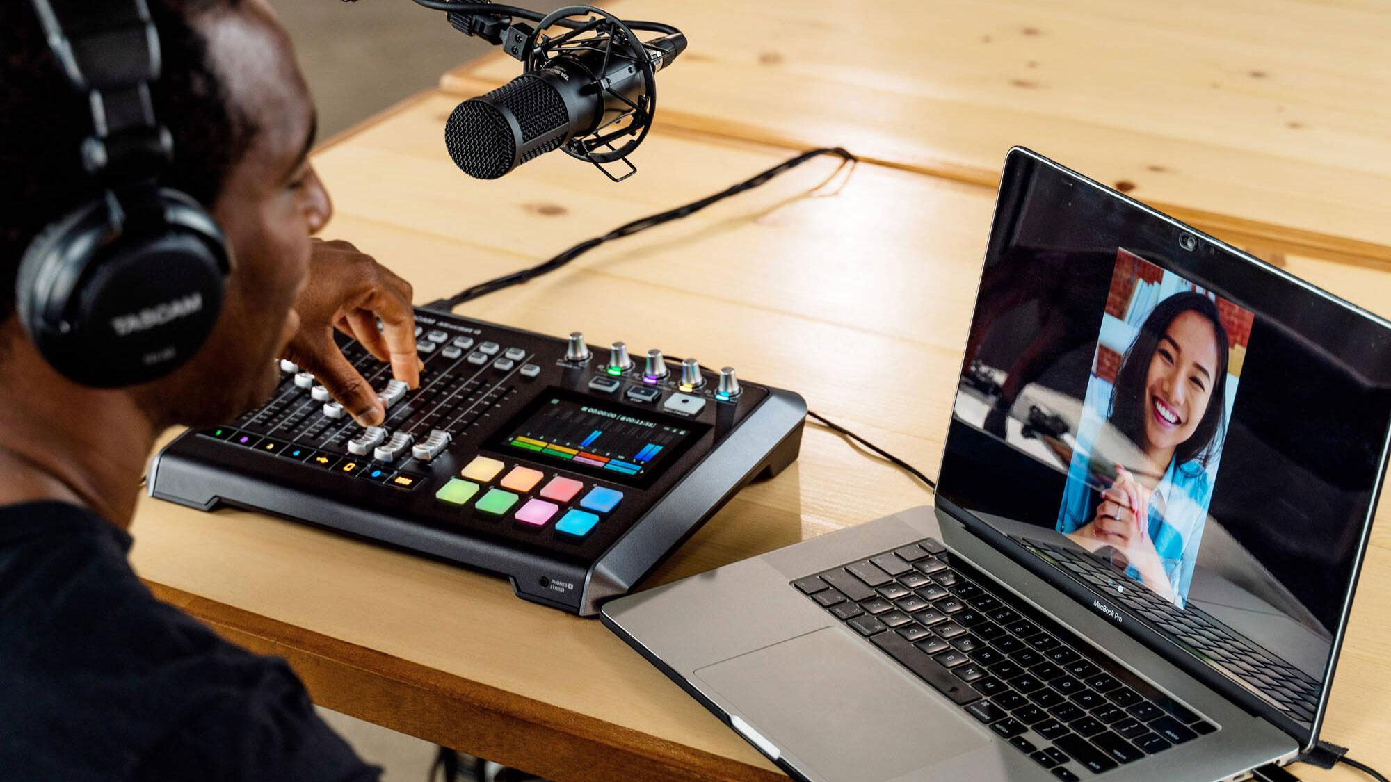 TASCAM Mixcast 4 Podcast Mixer, Recorder, and USB Audio Interface