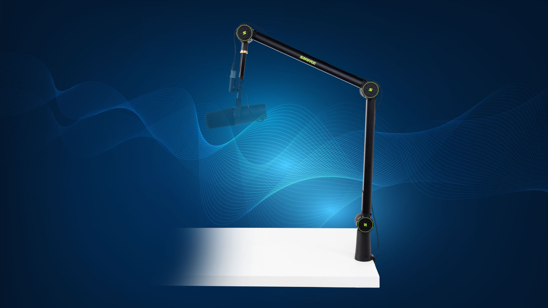 Shure by Gator Low-Profile Boom Arm Articulating Desktop Microphone Stand Shure by Gator Low-Profile Boom Arm Articulating Desktop Microphone Stand