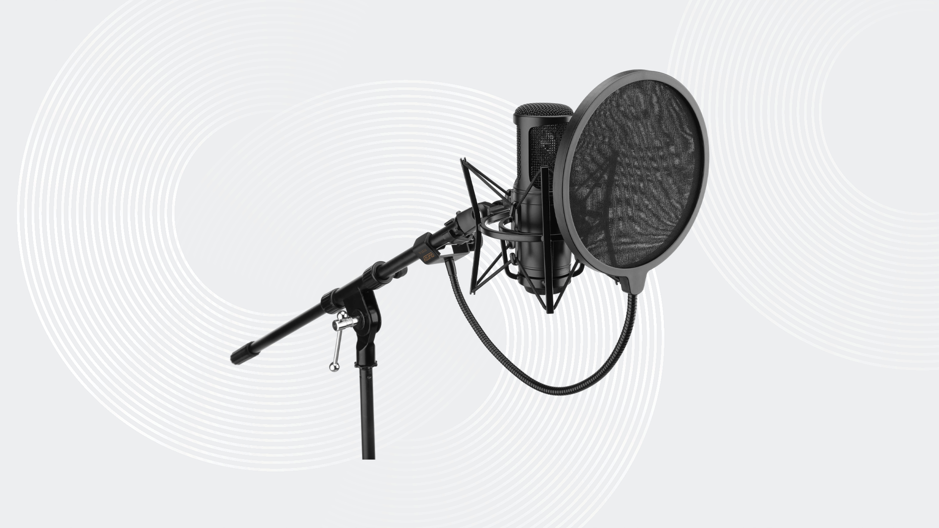 Auray PFNY-6 Nylon Pop Filter with Gooseneck and C-Style Clamp for Mic Stands and Booms
