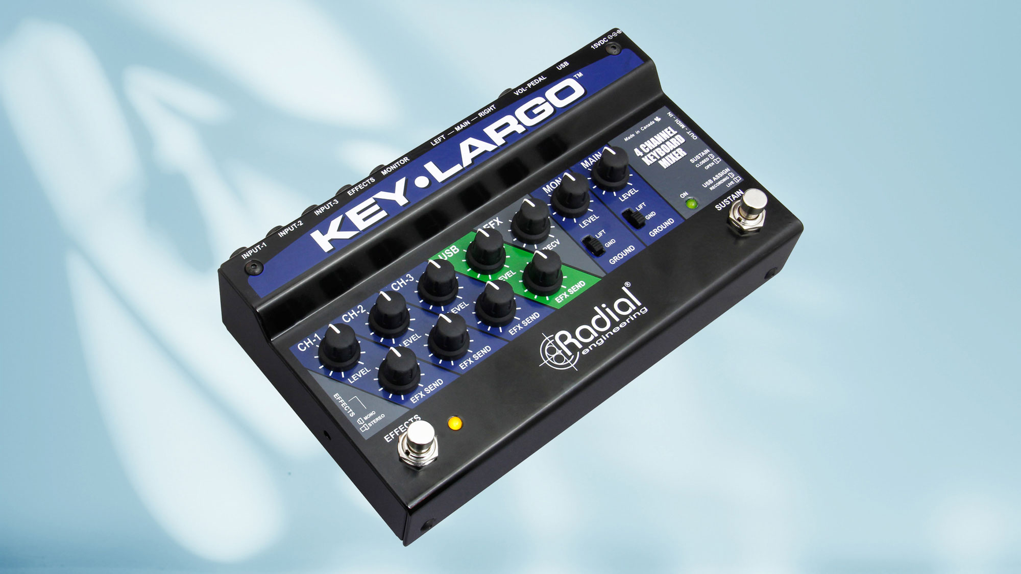 Radial Engineering Key-Largo Keyboard Mixer and Performance Pedal