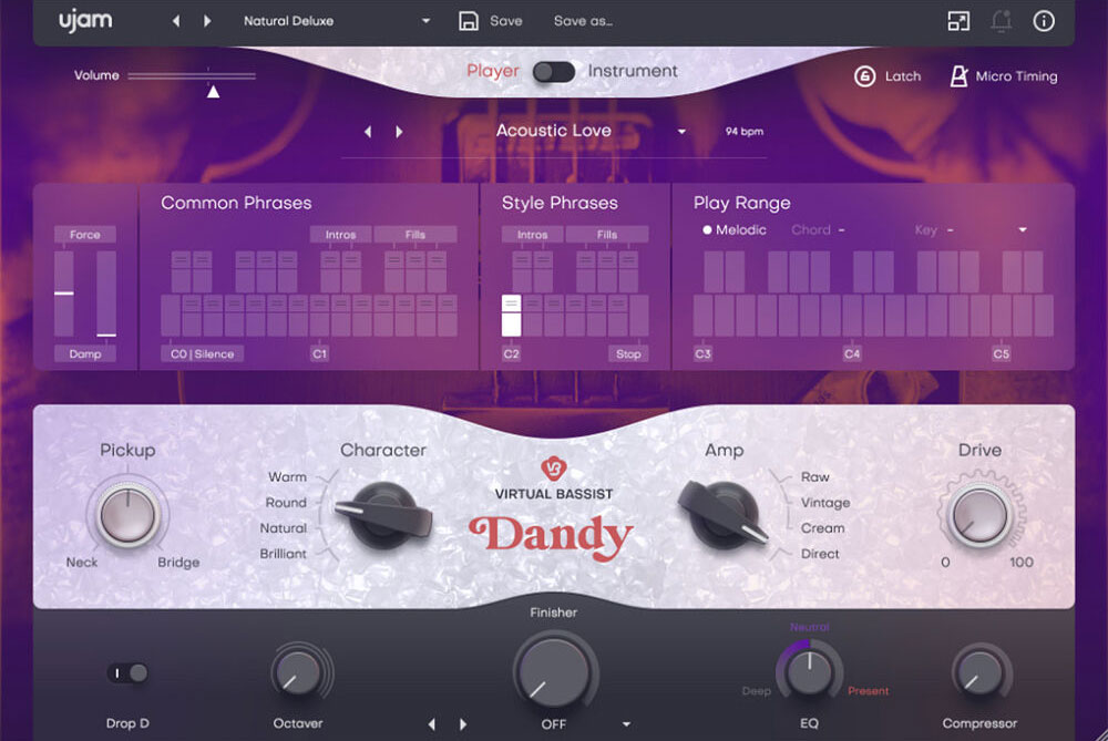 Ujam Virtual Bassist DANDY Virtual Instrument Plug-In Ujam Virtual Bassist DANDY Virtual Instrument Plug-In