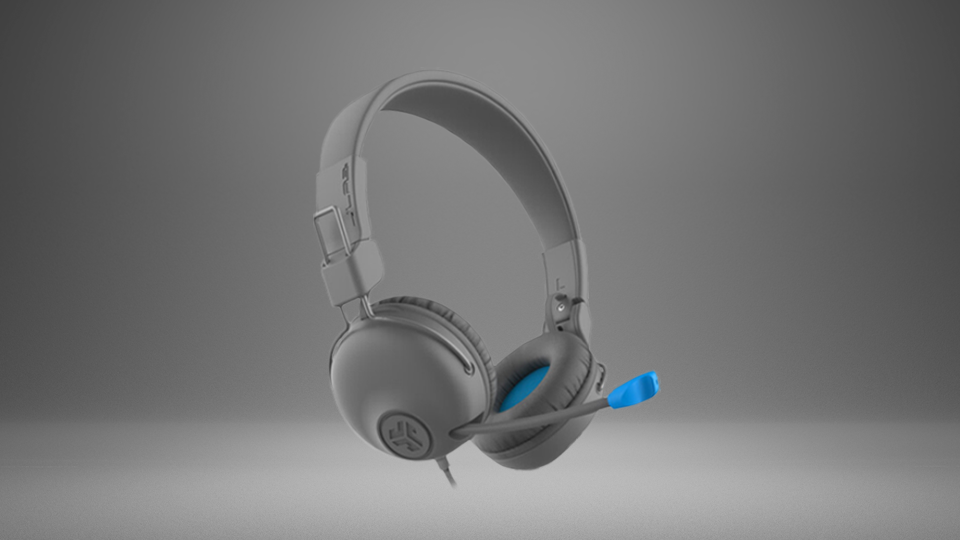 JLab JBuddies Learn On-Ear Kids Headphones (Gray and Blue) JLab JBuddies Learn On-Ear Kids Headphones (Gray and Blue)