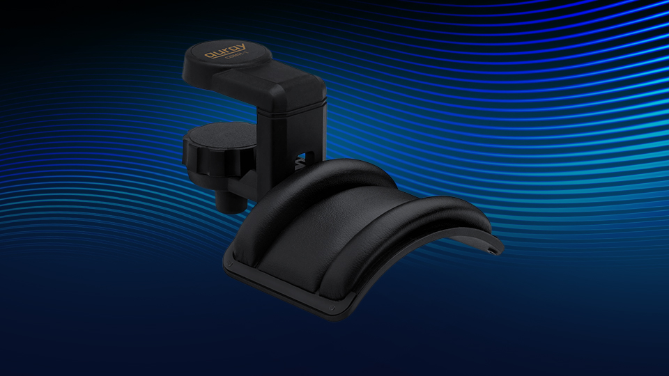 Auray Headphones Holder with Padded Cradle and Adjustable Angle Auray Headphones Holder with Padded Cradle and Adjustable Angle