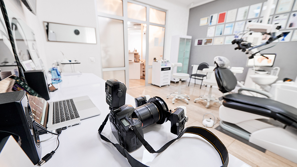 Camera sitting on desk in dental office Camera sitting on desk in dental office