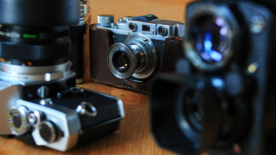 Old film rangefinder camera