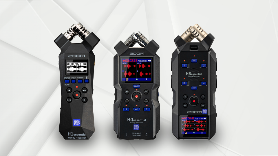 Zoom H1essential, H4essential, and H6essential Portable Audio Recorders