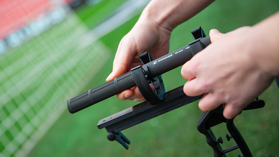 Sennheiser MKH 8018 Stereo Shotgun Microphone In Use