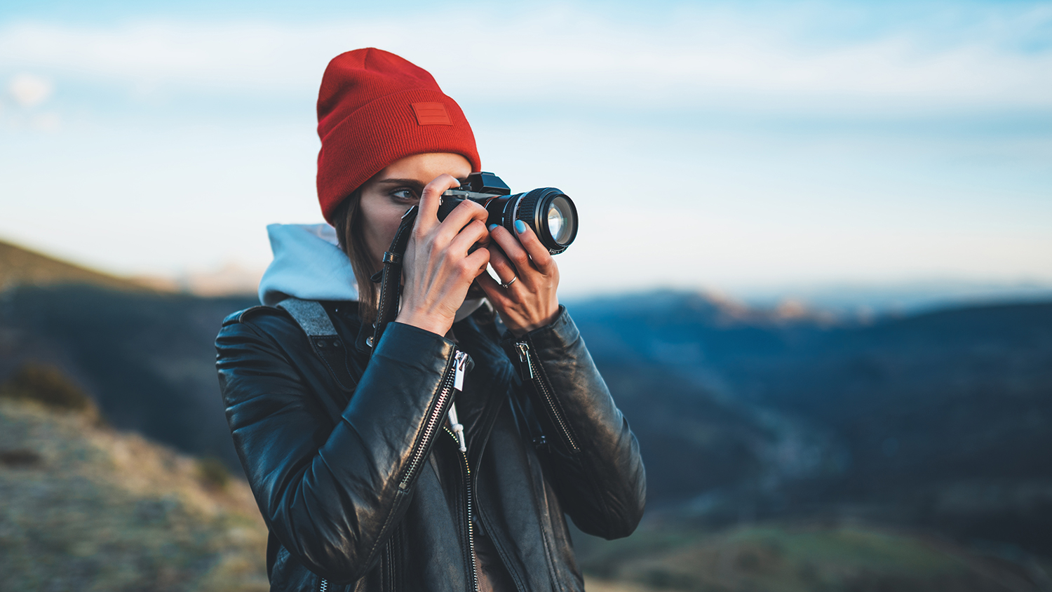 Notice how the non-shooting eye remains open? This aids you in keeping pace with moving subjects and helps us stay aware of our surroundings while shooting.