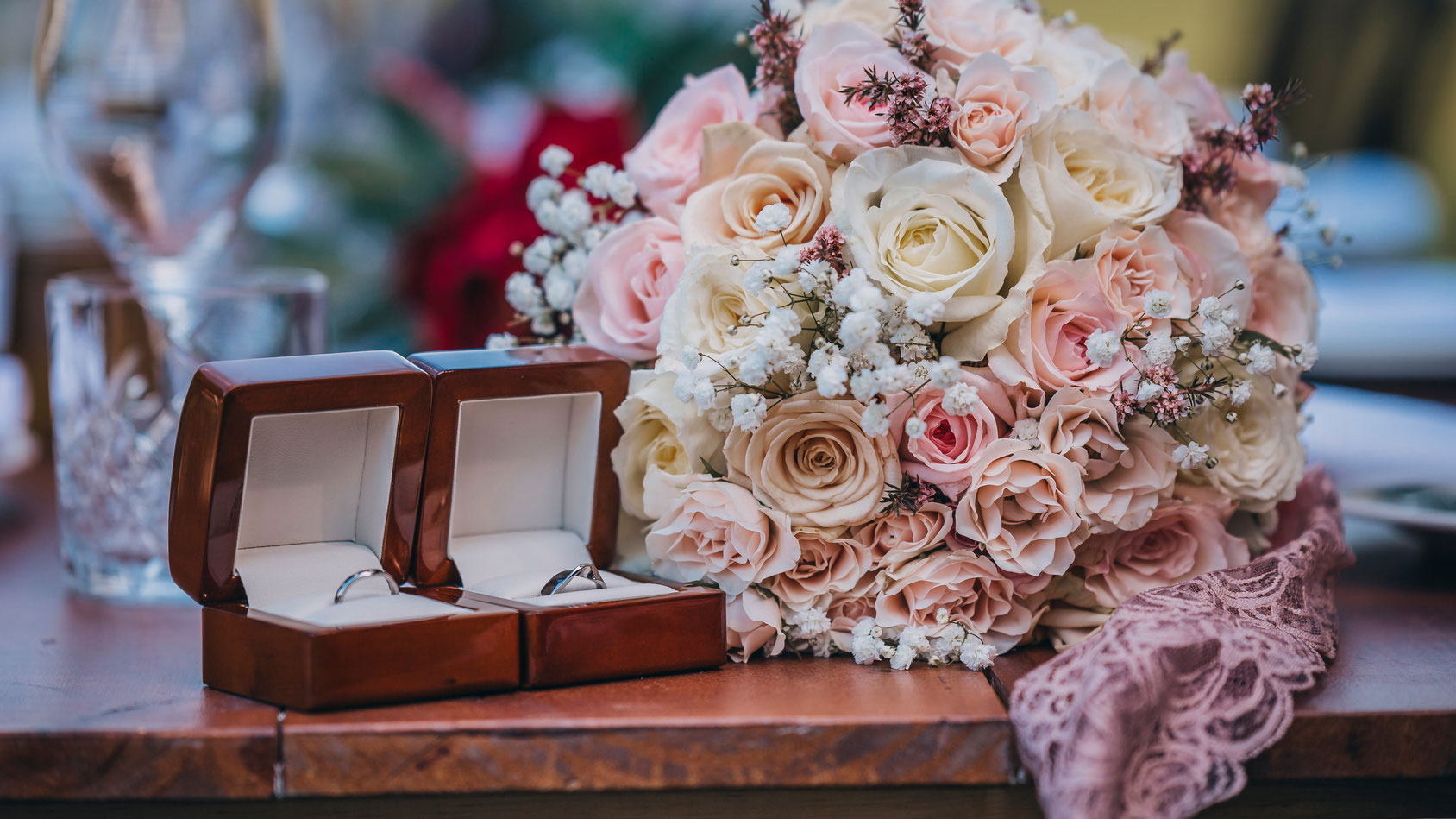 The bouquet may seem like an obvious choice, but its size, as seen above, makes getting it sharp in a flay lay setting a headache.