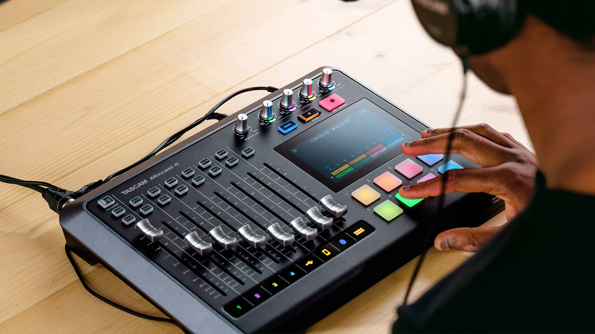 TASCAM Mixcast 4 Podcast Mixer, Recorder, and USB Audio Interface
