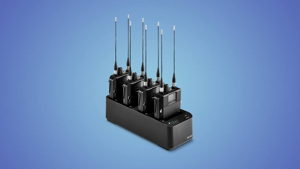 SBC441 Four-Bay Docking Charger for Bodypacks SBC441 Four-Bay Docking Charger for Bodypacks